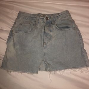 light jean mini skirt